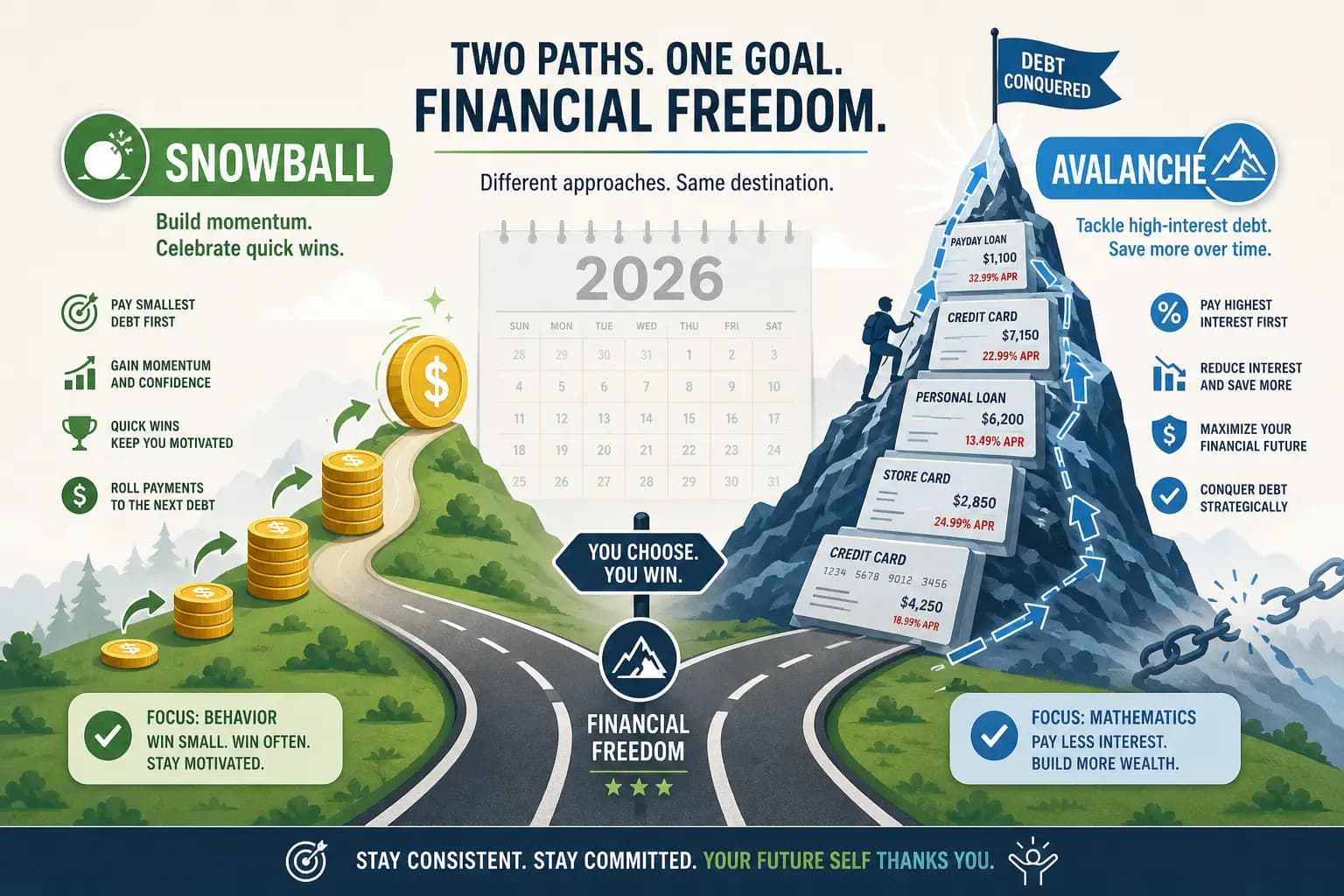 Debt Snowball vs Debt Avalanche: Which Method Wins in 2026? (Data + Psychology)