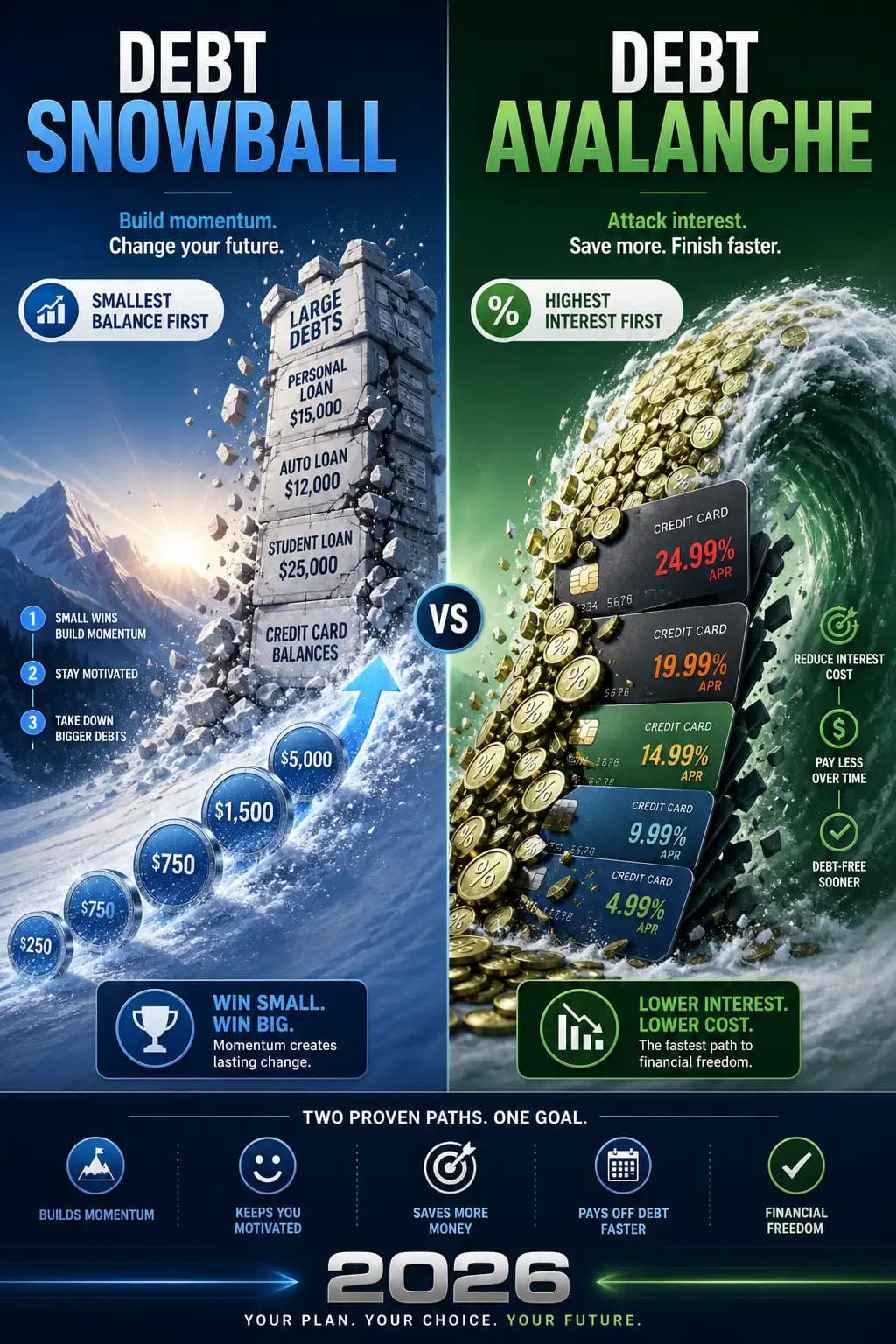 Debt Snowball vs Avalanche 2026: Which Payoff Method Saves More Money (and Which Will You Actually Stick With)?