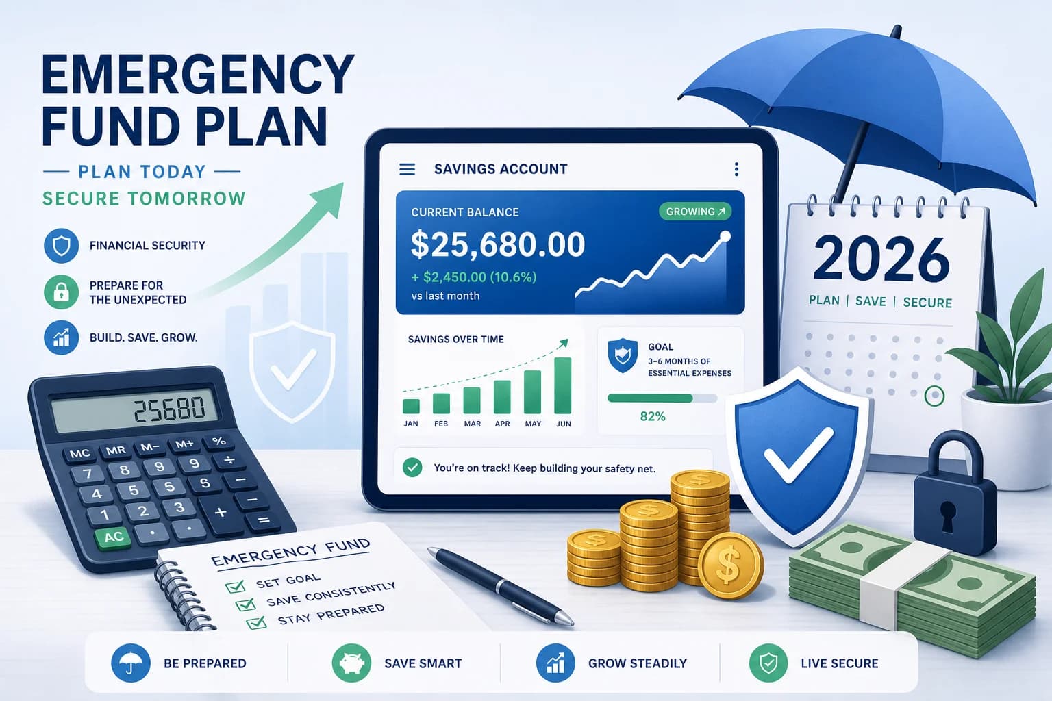 Emergency Fund Guide 2026: How Much You REALLY Need (Personalized Calculator + Action Plan)
