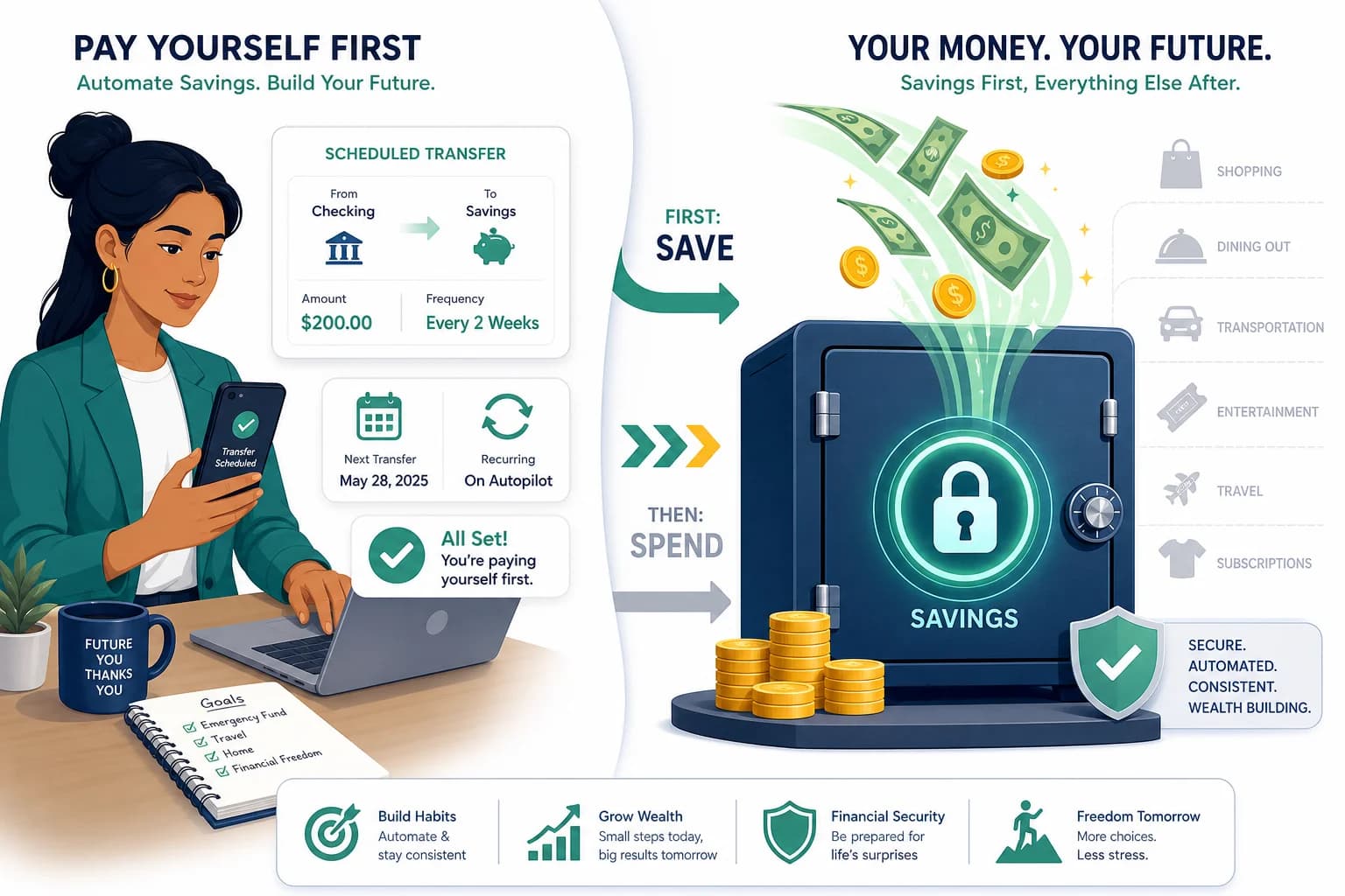 Reverse Budgeting (Pay Yourself First): The Simple Method That Actually Builds Savings