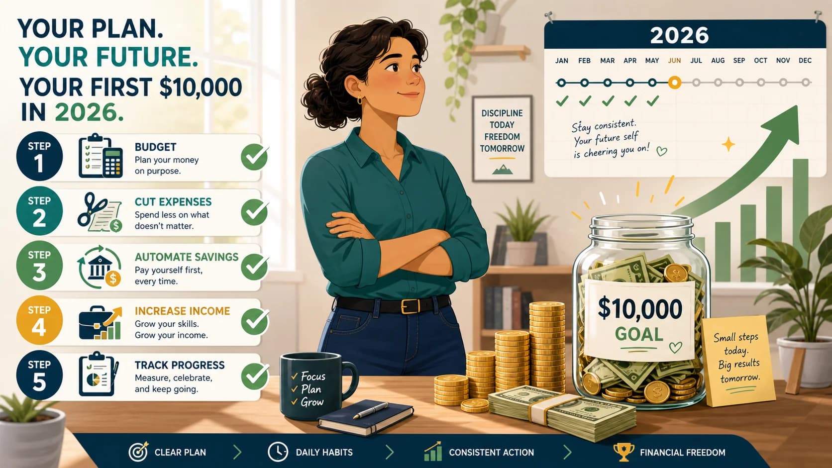 How to Save Your First $10,000: A Step-by-Step Plan for 2026