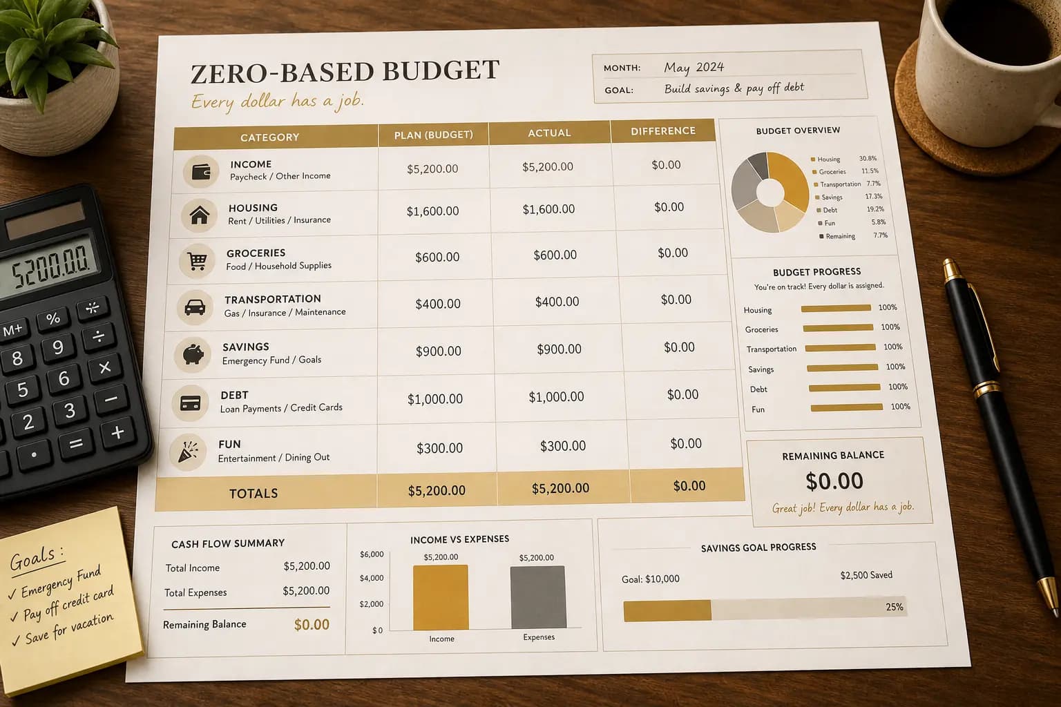 Zero-Based Budgeting: The Complete 2026 Beginner's Guide to Giving Every Dollar a Job