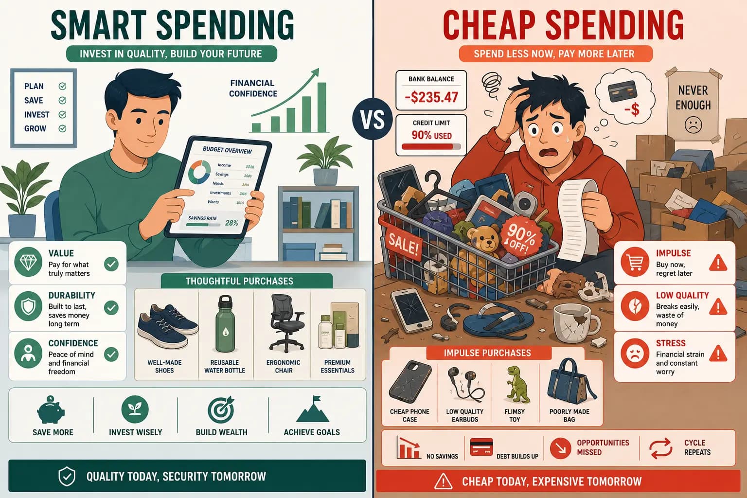 Smart Spending vs Cheap Spending: 10 Key Differences (And How to Know Which One You're Doing)