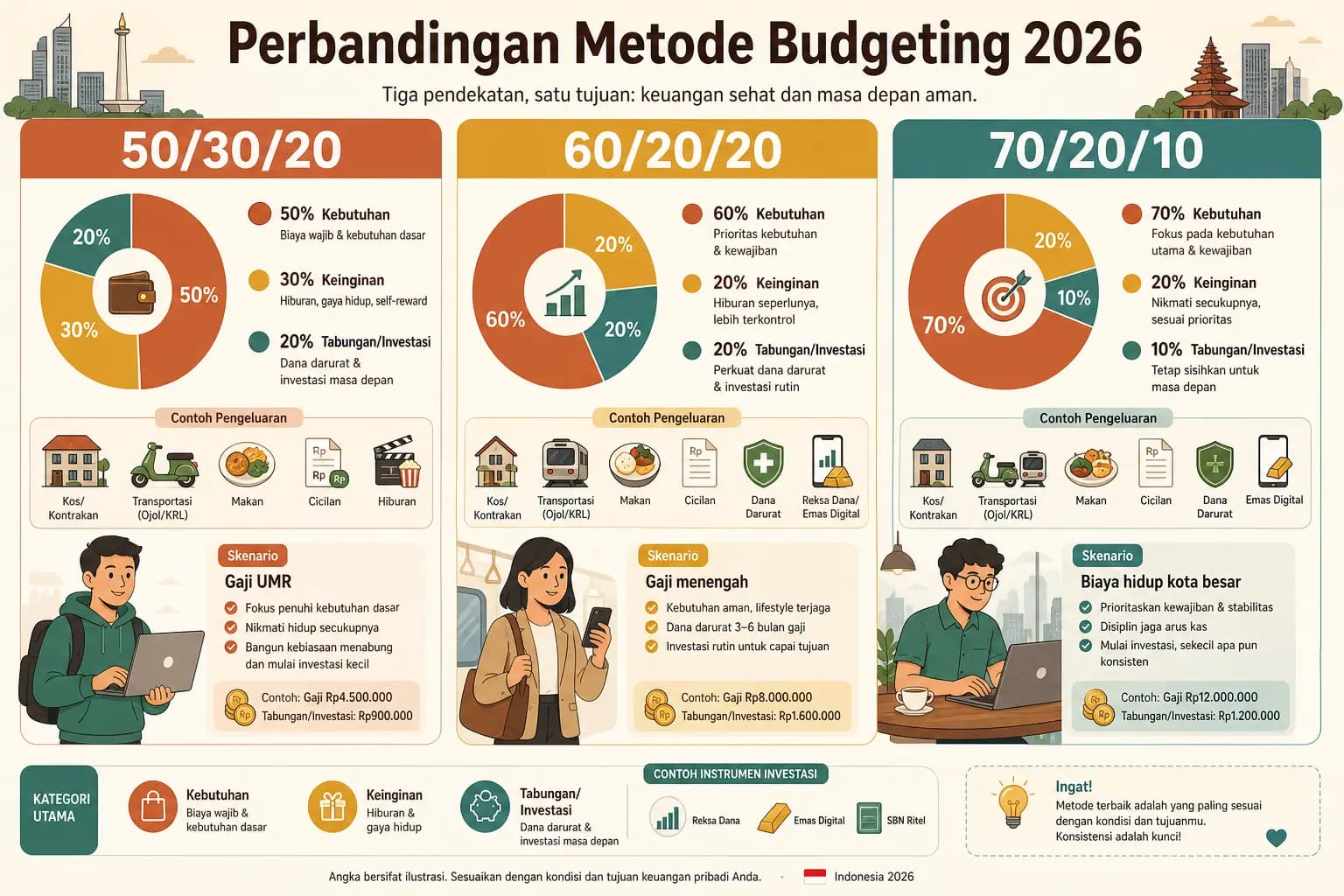 Budgeting 50/30/20 Masih Relevan di Indonesia? Cek Fakta & Alternatifnya
