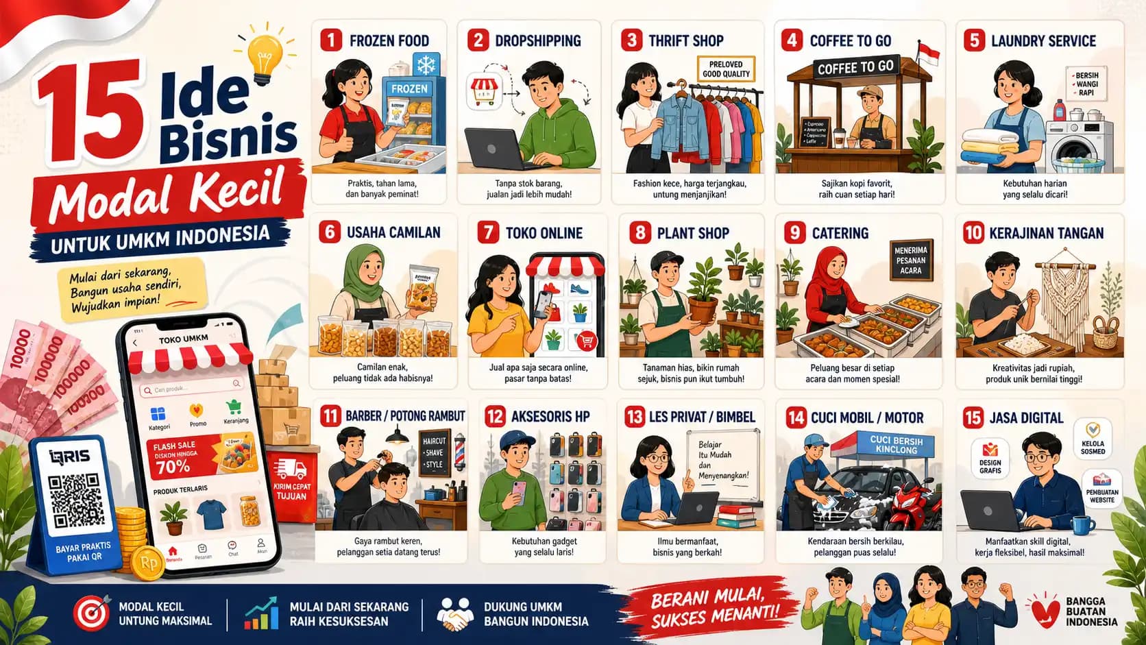 15 Ide Bisnis Modal Kecil yang Laris di Indonesia (2026)
